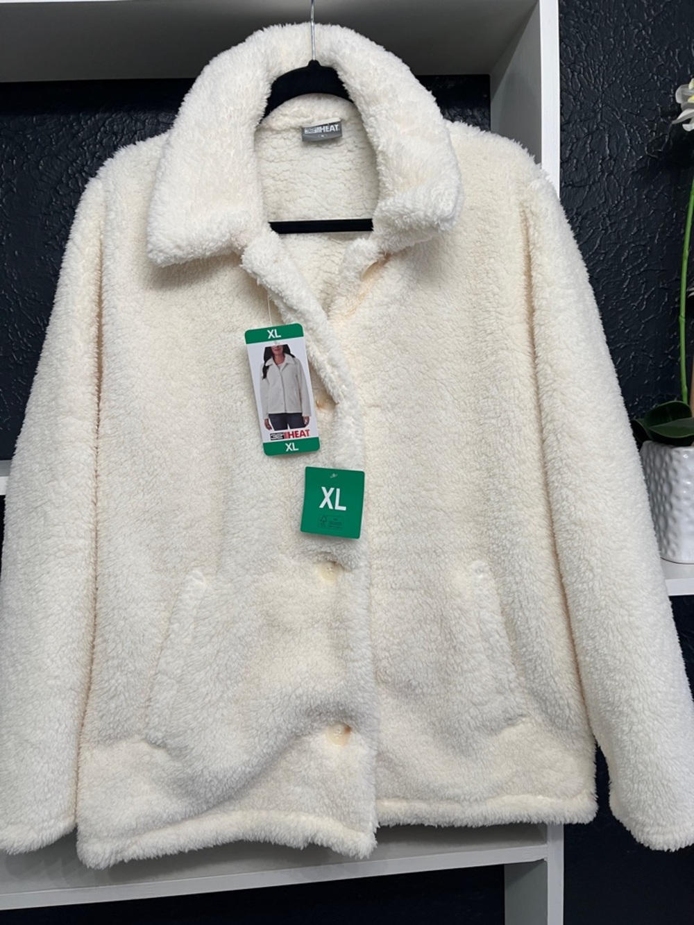 32 Degrees Cream Plush Sherpa Jacket